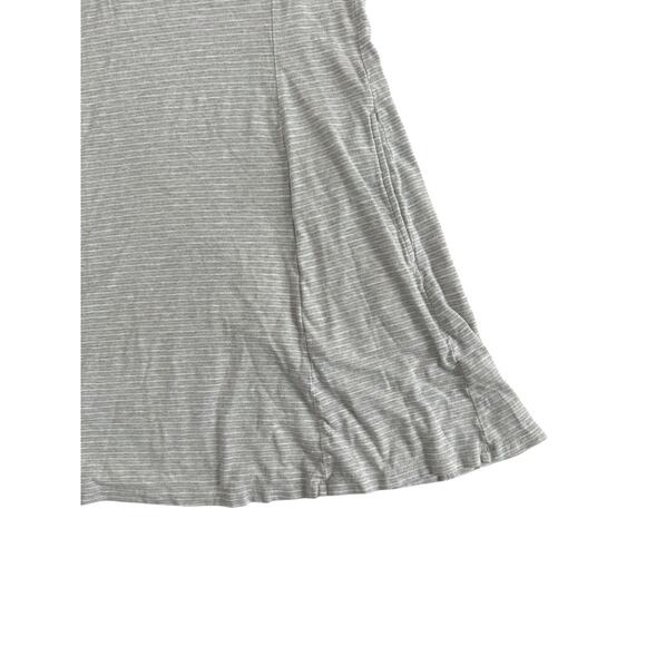 Toad & Co Light Grey Striped Short Sleeve Dress Fit Flare Cotton Pockets X-Small - Picture 3 of 5